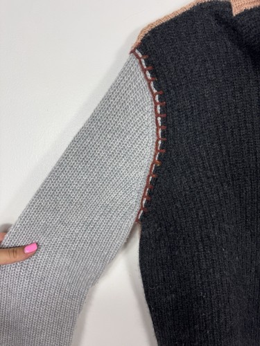 Autumn Cashmere Colorblock Sweater Stitched Seams Turtleneck Size M - Picture 6 of 10