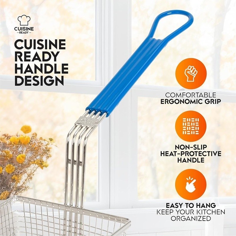 4PACK Deep Fryer Basket Heavy Duty Nickel Plated Iron Easy Clean Commercial Use