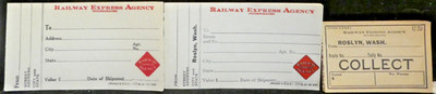 Eisenbahn Aufkleber REA aus Roslyn 1929, 1945 & 1946 - Konvolut 3 Sticker