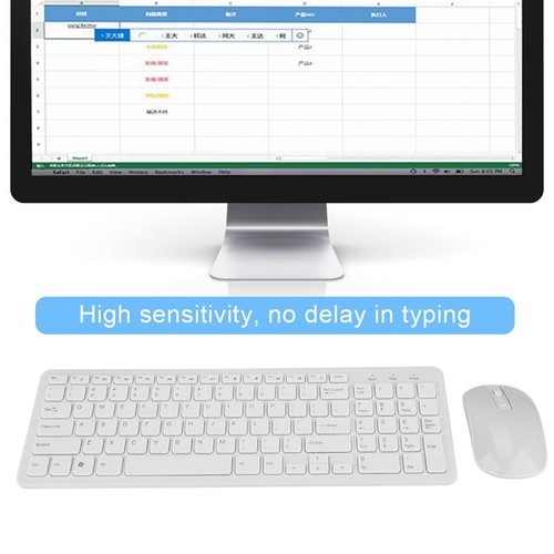 108 Keys 2.4G Wireless Keyboard Mouse Combo High Sensitivity No Delay(White HLF - Afbeelding 5 van 12