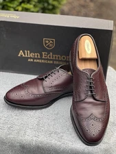 Allen Edmonds Concord Mens Burgundy Wingtip Derby Shoes Sz 10.5D Made  USA 🇺🇸