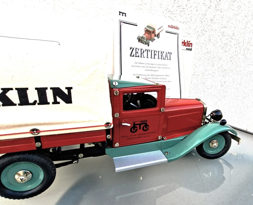 Modellauto Märklin Replik 1992, LKW mit Stoffplane , 1:16, komplett aus Blech - Bild 3 von 4