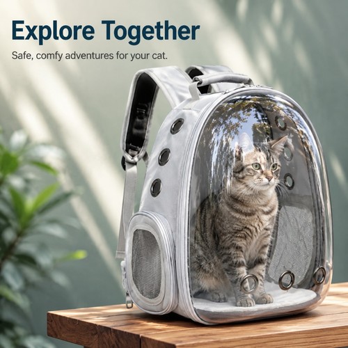Pet Carrier Backpack Bubble Astronaut Window 9 Vents Safety Belt Cat Dog Travel