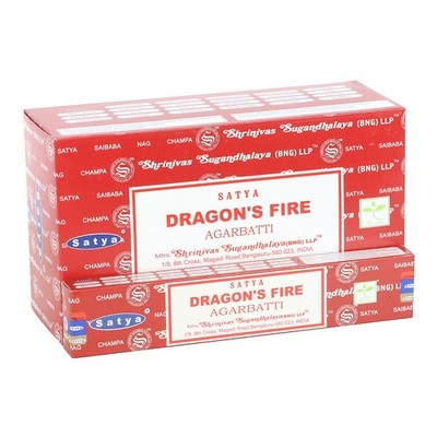 12er Pack Box Dragon's Fire parfümiertes Räucherstäbchen von Satya