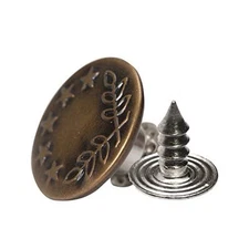 20 Sets 17mm Replacement Jeans 0.67inch(17mm) metallic_17mm_5star2Leaves