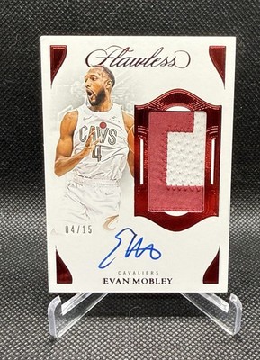 2024-25 Flawless Evan Mobley Patch Auto Ruby /15 Game Worn Jersey Number Cavs