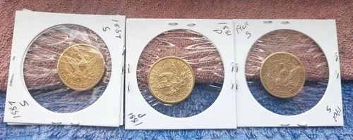 New Listing3-Pre-1908 Liberty Half Eagle $5 Coins 1887-S,1881-P, 1901-S