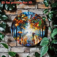 8x8inch Retro Street Scene Aluminum Foil Wall Art Umbrellas Lanterns Decor
