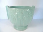 Mc Coy Planter Flower Pot Green Sand Butterfly 13" Wide 11" High USA Vintage