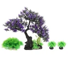 Aquarium Plants Realistic Underwater Tree Decor Kit Decorations Fish Tank