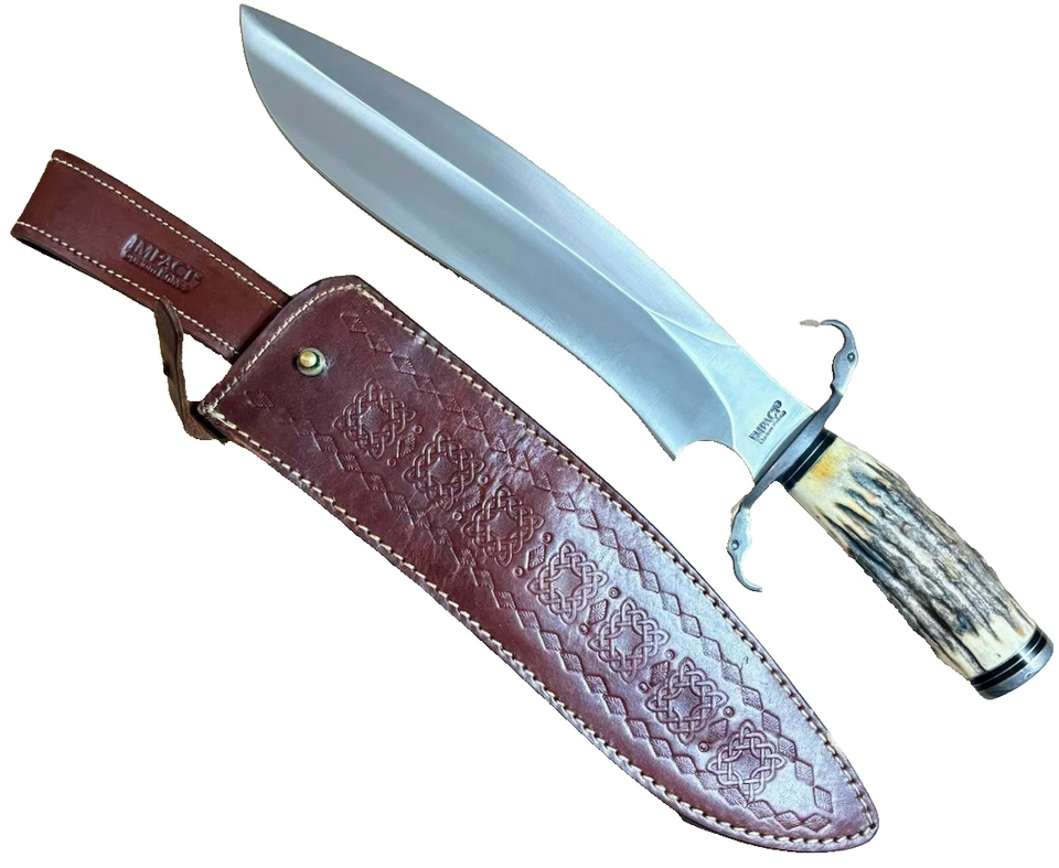 冲击餐具定制 Sasquatch 18 英寸鲍伊刀骨柄手工刀具 — 第 3/4 张图片