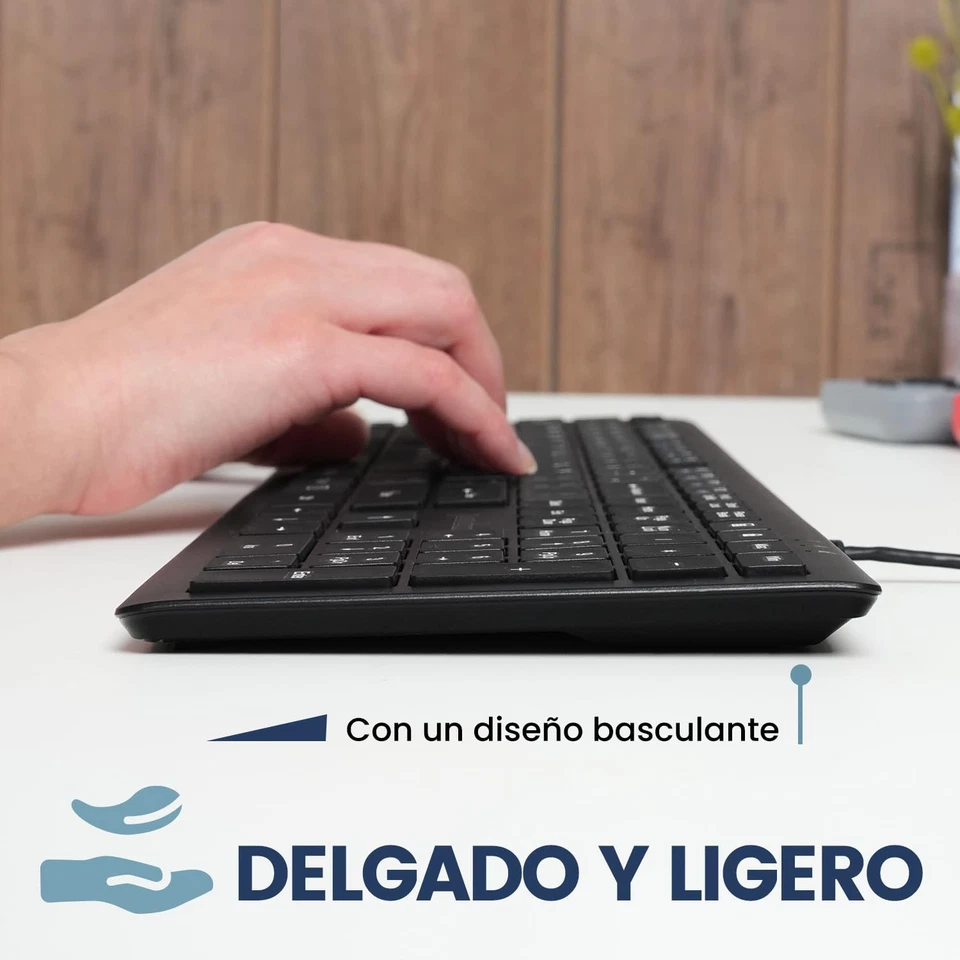 PERIBOARD-210 Teclado Full Size con Cable, diseño Ultra Delgado y teclas sile... - Image 3 of 4