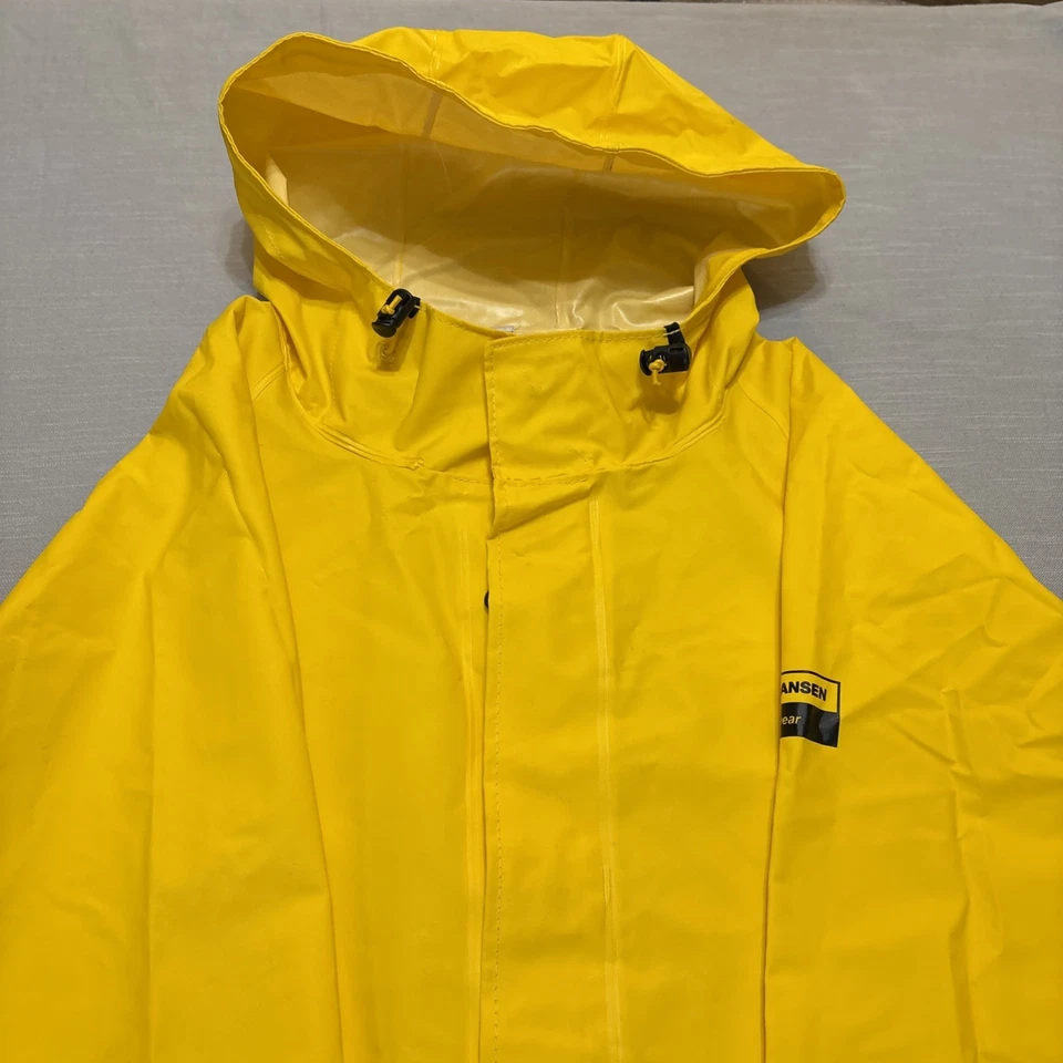 Helly Hansen Work Wear Jacket Waterproof Yellow 70129 Mandal PVC Rain Coat XL - Image 4 of 4