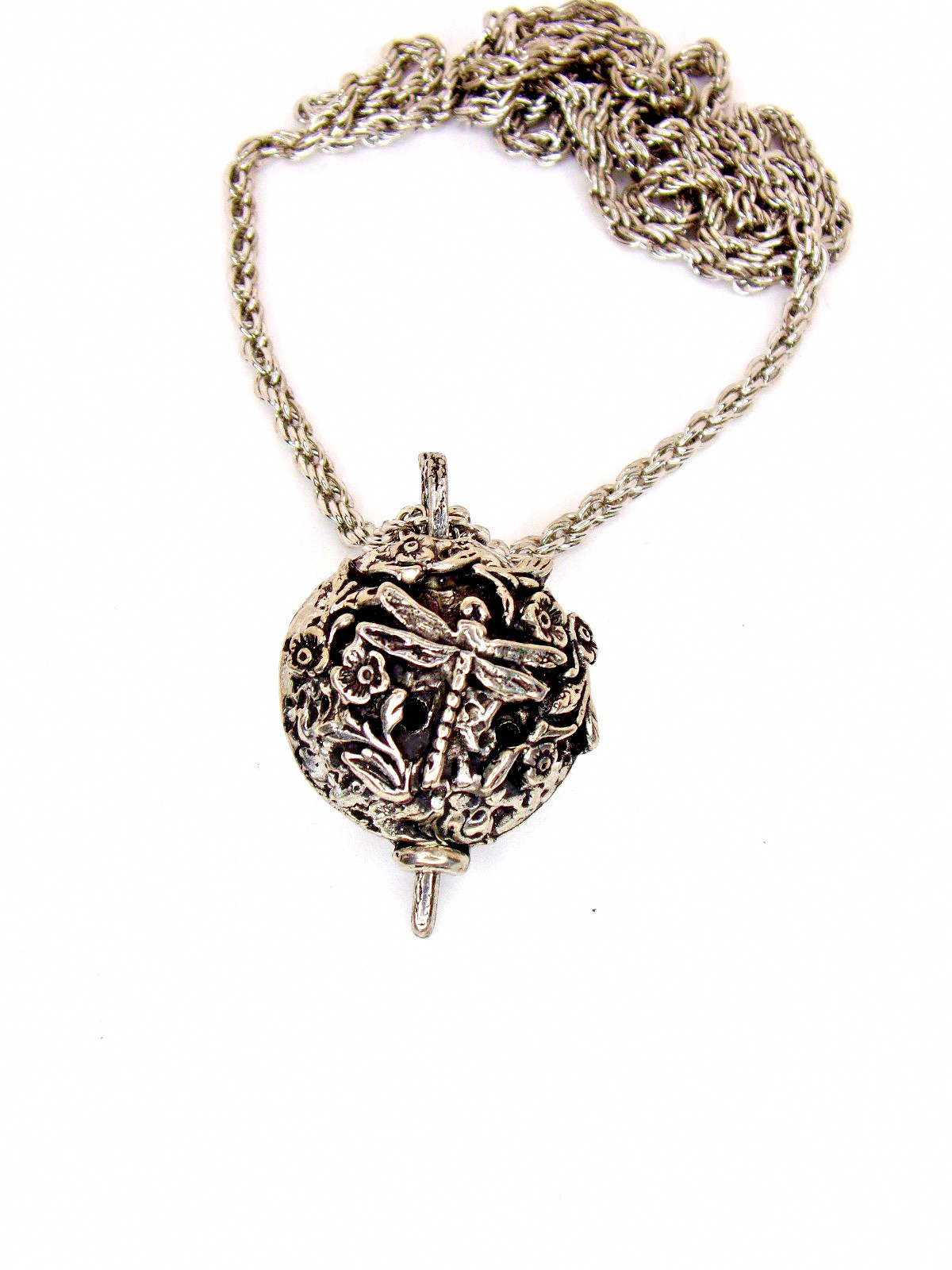 Pewter Celtic Dragonfly Diffuser Pendant Necklace… - image 2