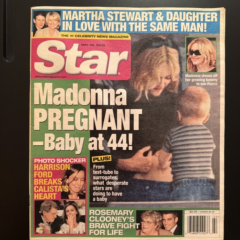 Madonna Pregnant false Tabloid report from Star  Magazine 2002 ￼