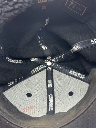 Detroit Tigers New Era 59Fifty Winter Dog Ear Hat ALL BLACK MLB Ear Cover 7 3/4 - Picture 15 of 20