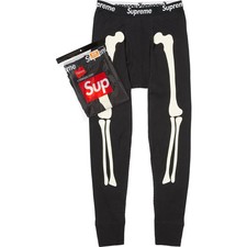 Supreme Hanes Bones Skeleton Thermal Pants Size Large White Long Johns 2022 FW