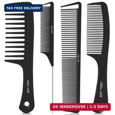 SALONSILK 4PCS Professional Comb Set, Wide Tooth Rat Tail Fine Tooth Hair Combs,