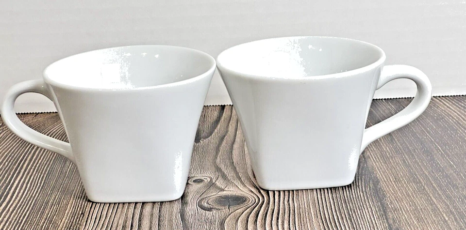 Кофейные кружки каждый день белый фарфор чашки комплект (2) квадратное основание кофейные чашки - Изображение 3 из 4