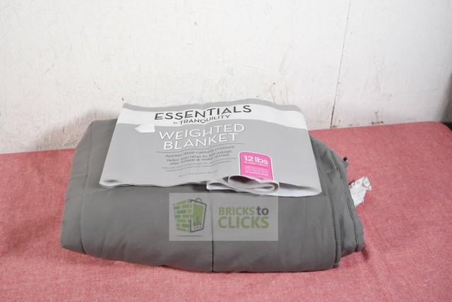 Tranquility- 48" x 72" Essentials 12lbs Weighted Blanket Gray | eBay