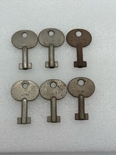 Vintage Skeleton Keys Lot Of 6 Uncut Double Bit Open Barrel Bi-Metallic