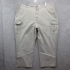 LL Bean Comfort Waist Cargo Pants Womens 44x30 Beige