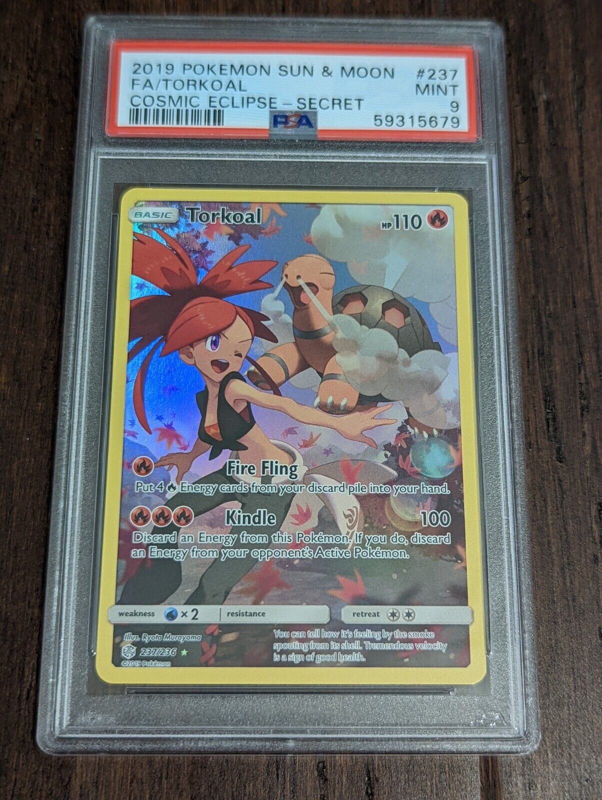 2019 Pokemon Cosmic Eclipse Secret Rare Torkoal #237 - PSA 10 GEM MINT