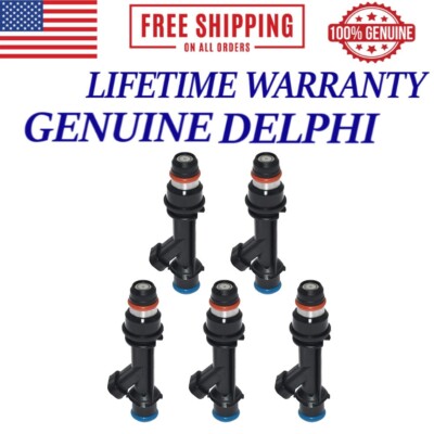 OEM 5x Delphi GM GMC Chevy Hummer Fuel Injectors 25358575 99-02 3.5L 3.7L DOHC