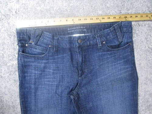 Banana Republic Jeans Womens 14 Classic Straight Leg Blue Dark Wash Denim Pants - Picture 6 of 11