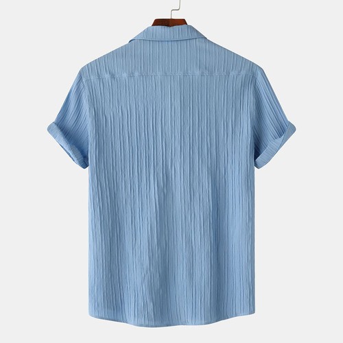Men's Cuban Shirt Short Sleeve Button Down Shirts Casual Summer Beach T Shir о - Picture 7 of 24