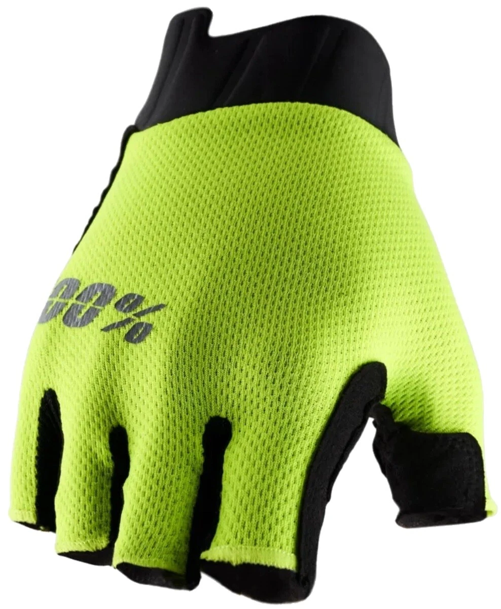 100 Exceeda Womens MTB Fingerless Mountain Bike Gloves Fluo