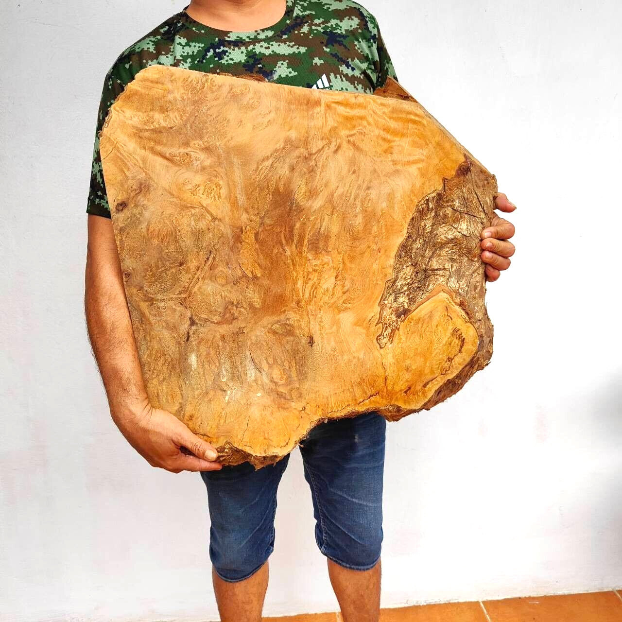 Exotic Thai Bungor Live Edge Slab Epoxy Resin Table Top 22x25x2 Inches-image