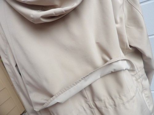 Liz Claiborne Rain Coat Women's Detachable Hood Tan Mid Length Lined Size Large - Picture 8 of 11