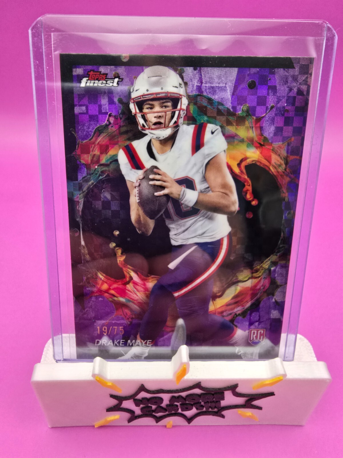 2024 Topps Finest - Rare Drake Maye #248 Purple Checkerboard Refractor /75 (RC)