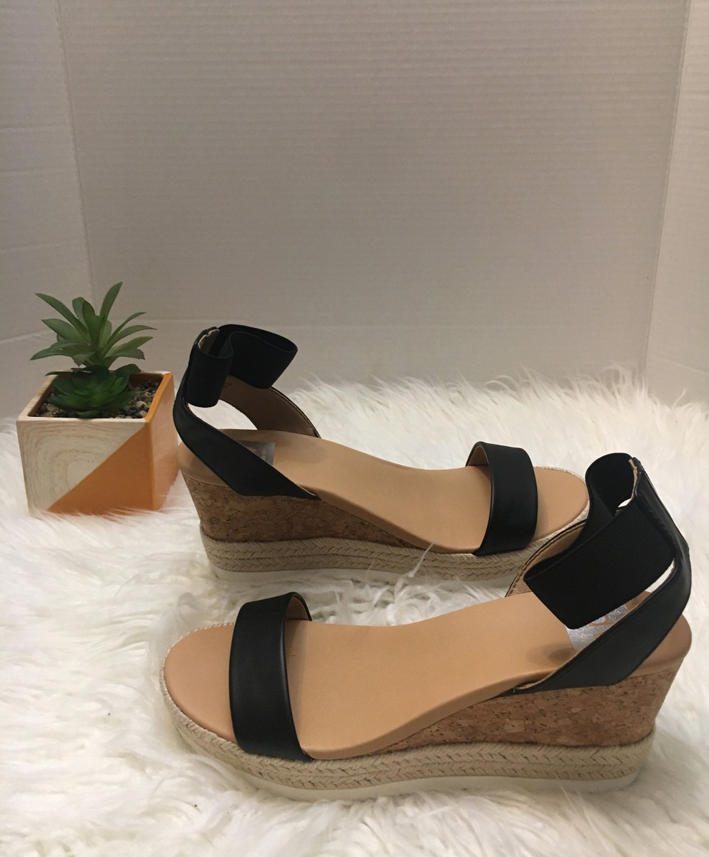 Dolce Vita Elista Platform Wedge Black Women's Shoes Size