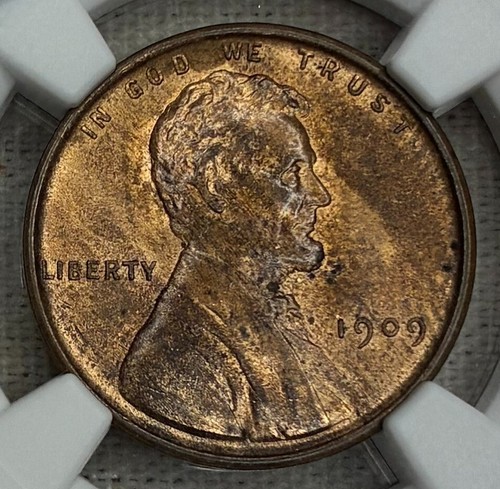 1909 VDB Lincoln Cent (Wheat Penny), NGC MS-63 RB, Wood Grain "Woody" Effect! - Picture 3 of 3