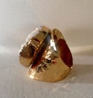 Large Purple Druzy Ring Statement Stone Agate Geode Gold Band Boho Chic Bohemian — photo 2