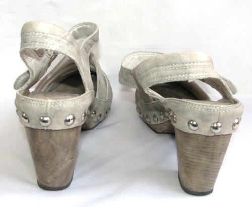 Zapatos MOSQUITOS Originales Todo Cuero Crema Matizado Gris 41 Muy Buen Estado - Imagen 3 de 6