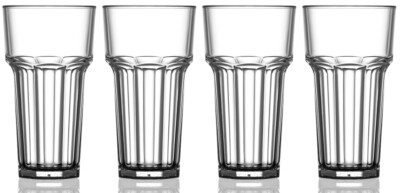 Hohes Glas klar - Wiederverwendbarer Polycarbonat Kunststoff - 341 ml/12oz - 4er Pack