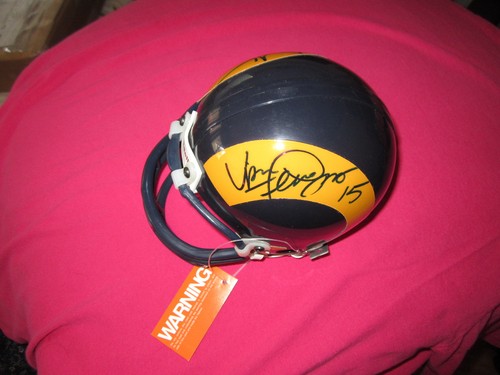 Eric Dickerson Vince Ferragamo signed autographed Rams throwback mini helmet JSA - Picture 2 of 2