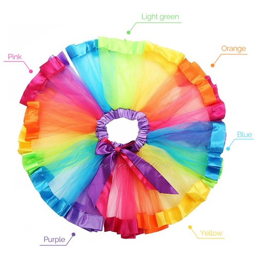 Adult Girl Women Rainbow Tutu Skirt Dressup Costume Ballet Bubble Dancewear AU - Picture 5 of 7