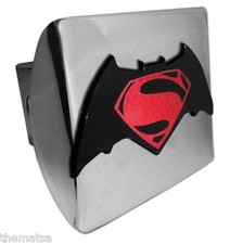 Superman Red S Batman Emblem Shiny Chrome Metal Usa Made Trailer Hitch Cover