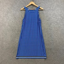 Jacqui E Dress Womens Medium Blue Shift Sleeveless Round Neck 52622