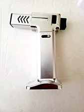 Torch Gun Lighter Large Capacity 5.5 In Refillable Butane for Welding Pipe-Silvr