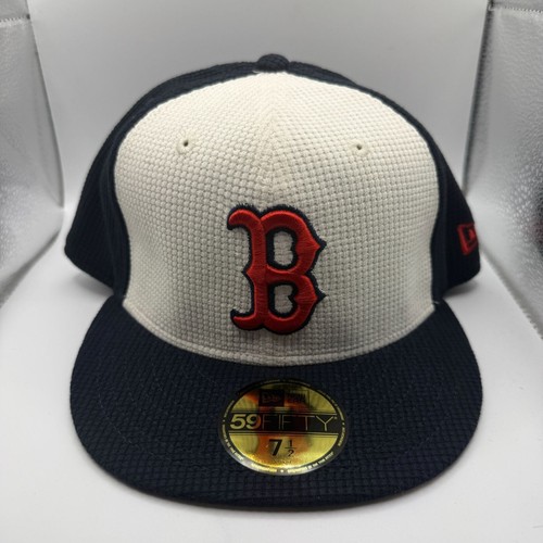 New Era 59Fifty Boston Medias Rojas Azul/Blanco Térmico Frontal Ajustado Sombrero Talla 7 1/2