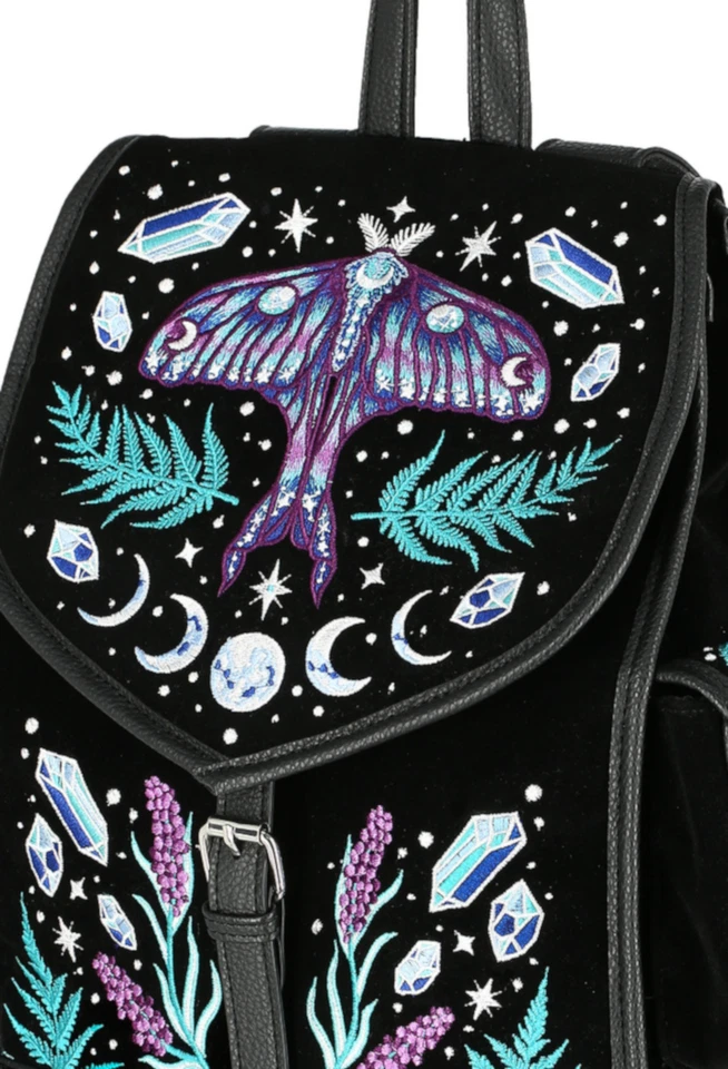 Restyle Gothic Rucksack Tasche Schultasche Backpack Zauberwald Motte Moth Mond - Bild 2 von 4