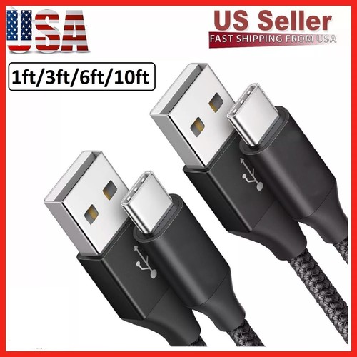 1/3 Pack 1/3/6/10Ft USB to Type-C Cable Fast Charger Charging Data Sync Cord LOT - Picture 90 of 110
