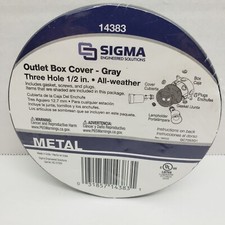 Sigma Electric Outlet Box Cover With Three 1/2" Hole3 All Weather Gray 14383