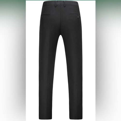 Mens BLACK 2 Piece Suit Slim Fit Double Breasted Blazer and Pants Tuxedo - Picture 4 of 7