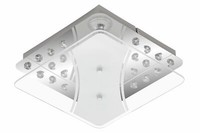 Briloner Led Deckenlampe Chrom 3 Flg. Kristalloptik Dekorglas GU10 Austauschbar